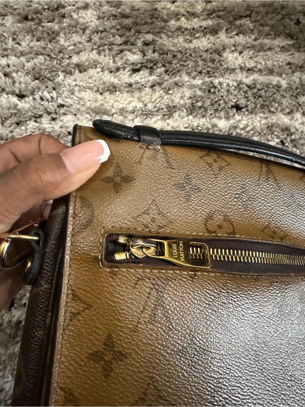 Louis Vuitton Monogram Two-Tone Pochette Metis Shoulder Bag - Brown & Tan - Picture 9 of 10